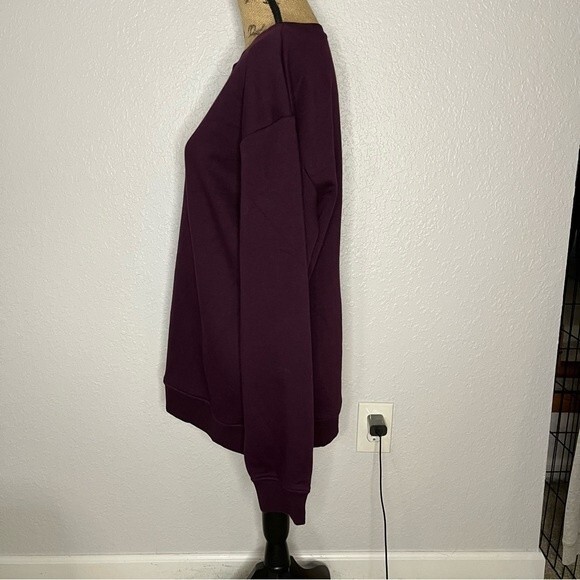 NWOT Koral Purple Size S Levi Crewneck Pullover Terry Sweatshirt Relaxed Gym - Picture 6 of 7